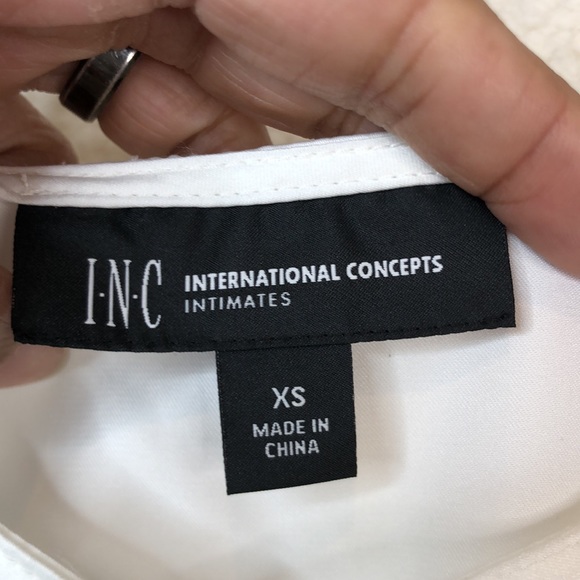 NWOT INC International Concepts Intimates White Sheer Panel Nightie SIZE XS - Picture 2 of 9